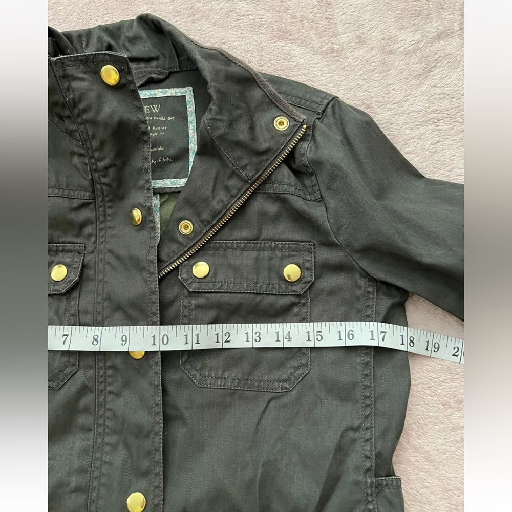 J Crew Women’s Relaxed Boyfriend Field Jacket Style Army Green Size Xsmall - Picture 7 of 10
